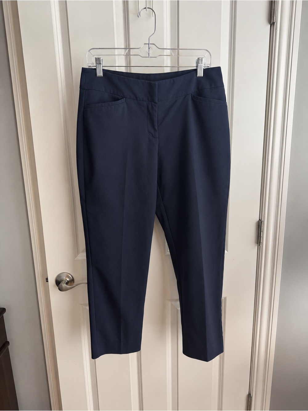 Essentials Navy Cropped Ponte Pants